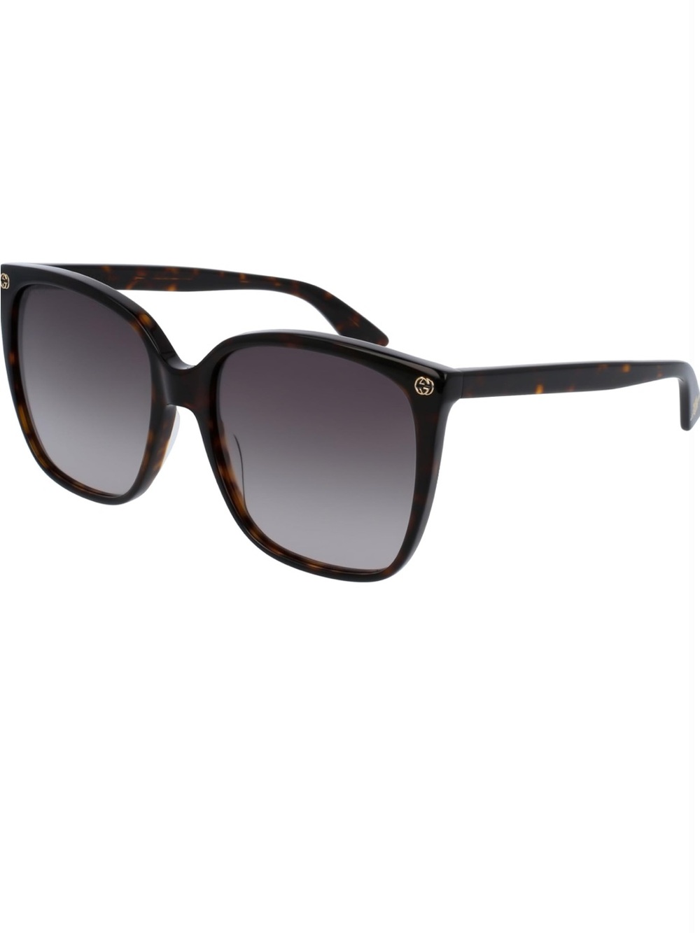 Gucci Tortoiseshell Square Sunglasses - Gradient Gray Lenses
